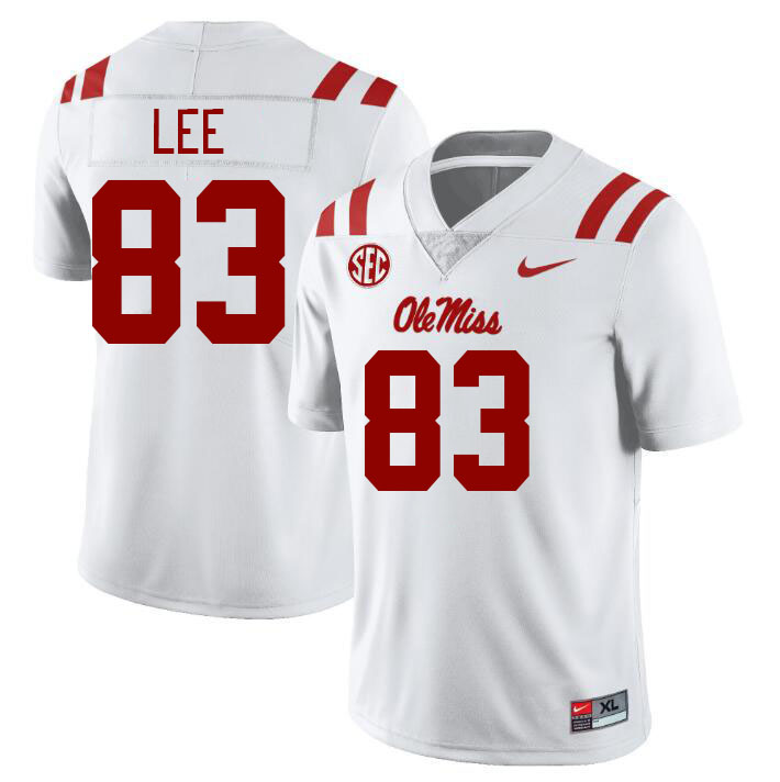 Men #83 Cayden Lee Ole Miss Rebels College Football Jerseys Stitched Sale-White